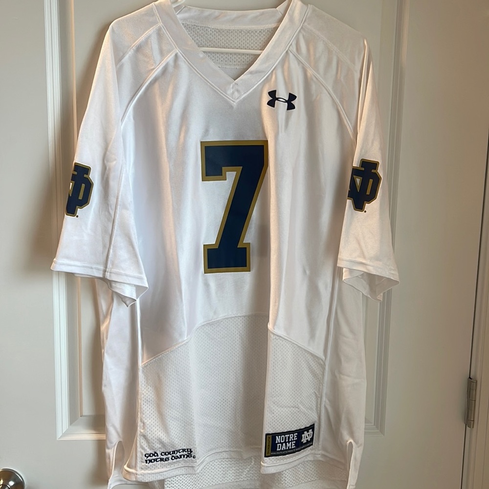 Notre Dame #7 White Jersey Sz. Large